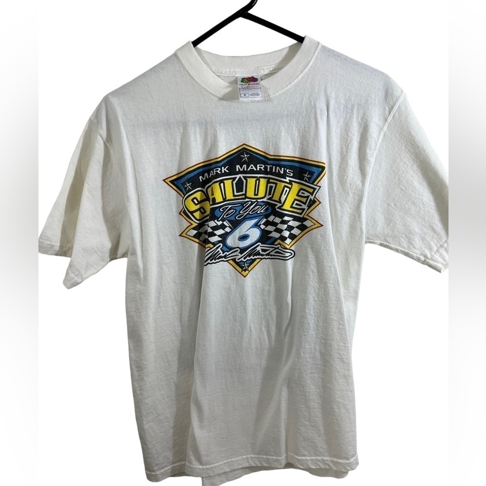 Fruit of the Loom Mark Martin Salute No 6 White T Shirt